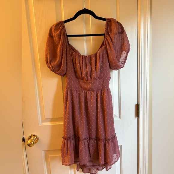 Altar’d State Pink Aurelia Clip Dot Dress with Bow Back Size Large - Picture 2 of 10